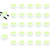 uxcell 25 Pcs Assorted Colors Plastic Spring Cord Lock, Double-Hole Slider Toggles Clip End Stopper Fastener for Drawstrings Paracord Backpack Shoelace, Transparent + Fluorescent Green
