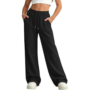 Ayolanni Girls Wide Leg Sweatpants Drawstring Elastic Waist Open Bottom Sweat Pants Baggy Athletic Casual Kids Preppy Clothes