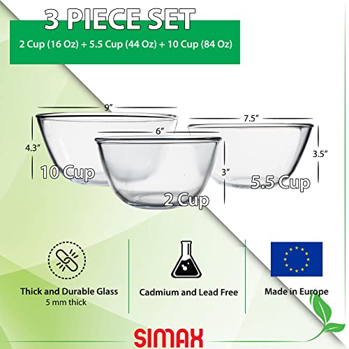 Simax Glass Mixing Bowls Set Borosilicate Glass Mixing Bowls for