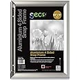 SECO Front Load Easy Open Snap Frame Poster/Picture Frame 8.5 x 11 Inches, Silver Metal Frame (SN8511-SV)