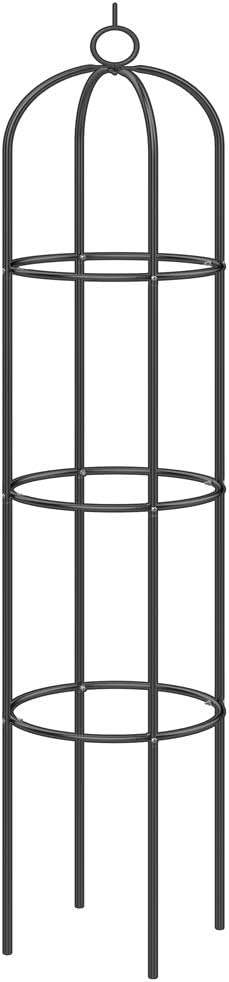 Deuba Rosensäule Garten Rankgitter Rankhilfe- witterungsbeständig - 200 x 40cm - pulverbeschichtetes Metall