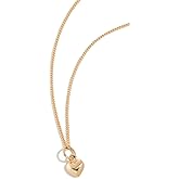 Ariel Gordon Jewelry Women's Petite Puffed Heart Charm Necklace, Gold, One Size