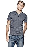 GUESS Men's Brynton Heather Henley Tee