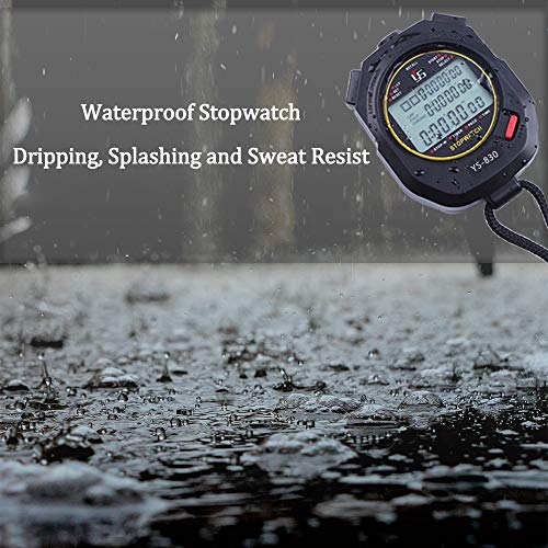 PULIVIA Stopwatch 30 Lap Split Memory Digital Sports Stopwatch Countdown Timer 12/24 Hour Clock Alarm Calendar with Pace Mode 3 Rows Display Large Screen Water Resistant Battery Included for Sports - Thumbnail 5