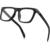 Gleyemor Blue Light Glasses for Men Women Trendy Square Frame Blue Light Blocking Lens Computer Glasses