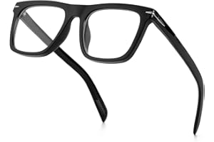 Gleyemor Blue Light Glasses for Men Women Trendy Square Frame Blue Light Blocking Lens Computer Glasses