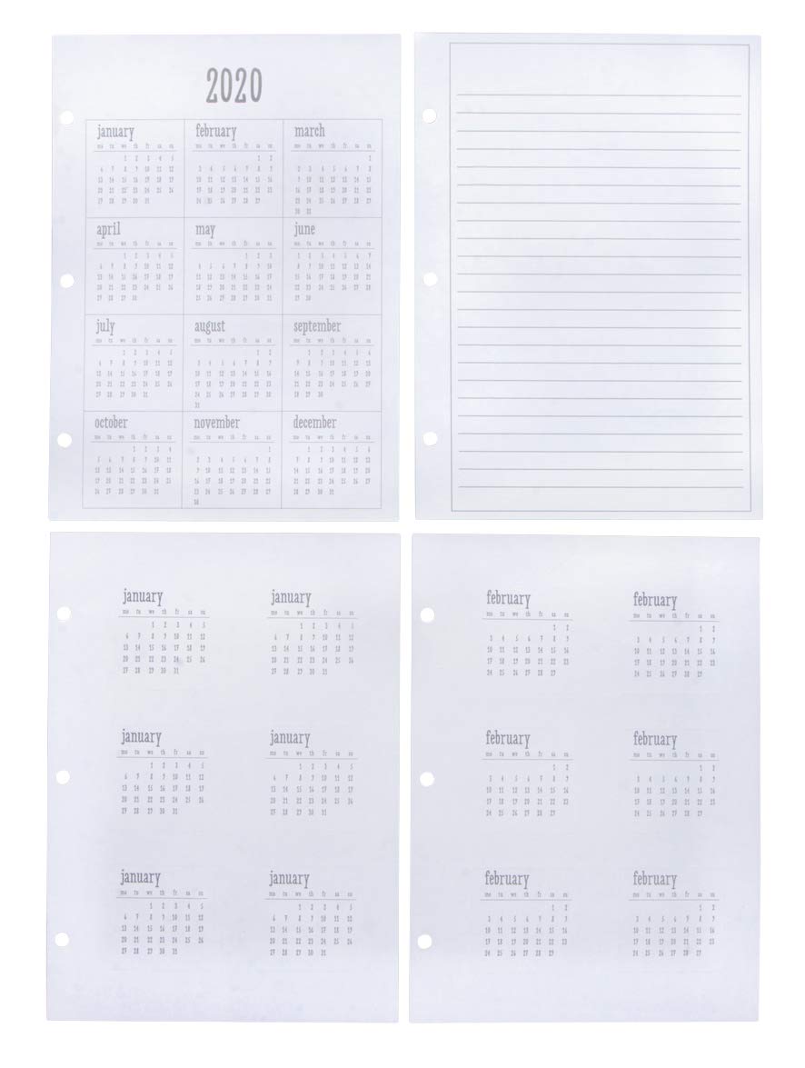 Rayher 50103000 Year Planner 2020 Insert and Monthly Calendar Stickers for Personal Organiser from The My Planner Collection, A5