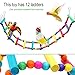 PETUOL Large Bird Swing Toys, 3 PCS Parrot Toys with Bells for Small Macaws, Cockatoos, Alexandrine Parakeet, African Grey Parrot and Medium Amazon Parrots