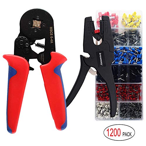 Ferrule Crimping Tool Kit,Knoweasy 6-4A Ferrule Crimper and 2 in 1 Wire Stripping Tool Cutting 5-20mm/(0.25-0.75inch) with 1200PCS Wire Terminals - Thumbnail 7