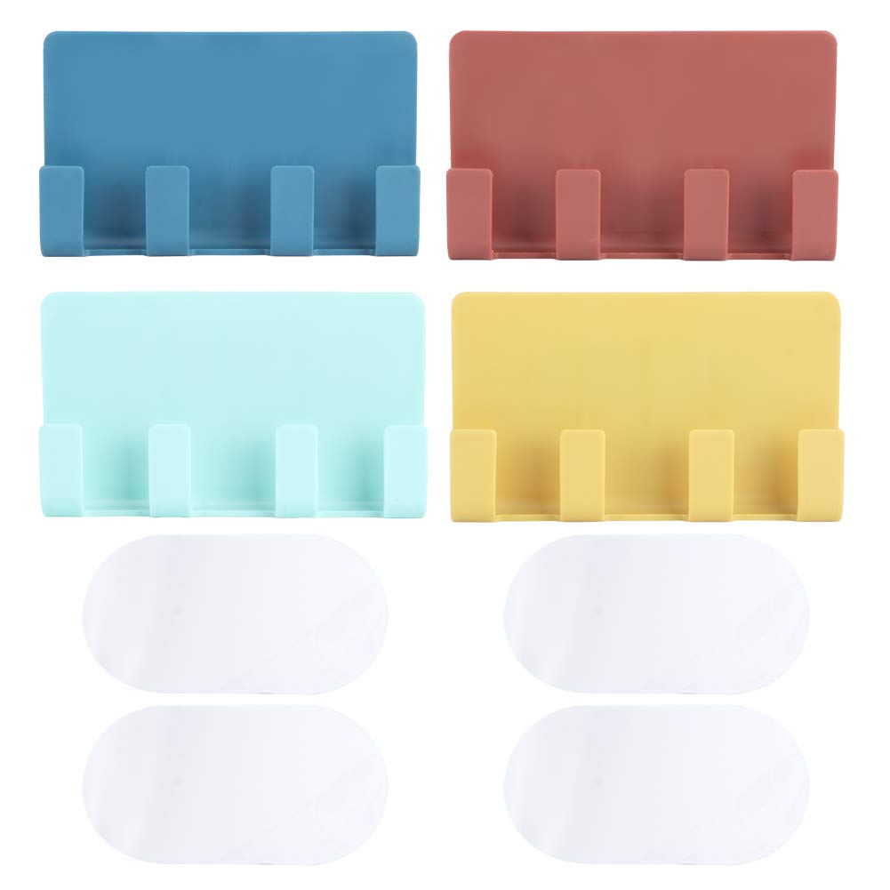 4 Pcs of Elegant Paste Type Mobile Phone Charging Bracket Mobile Phone Holder Charging Rack Rack Wall Without Trace 4 Hook Storage Rack for Mobile Phone Bracket