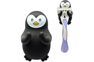 JMYROG Penguin Waterproof Silicone Razor Holder, for Shower Room Bathroom Kitchen Living Room Office Hanging Razors Plugs Towels, Animal Razor Holder for Women, Funny Gifts for Penguin Lovers Mom Dad
