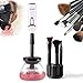 SMARTWOOD Makeup Brush Cleaner and Dryer, Completely Cleans and Dries Makeup Brushes in Seconds with 8 Rubber Holders, Suit for All Size Makeup Brushes