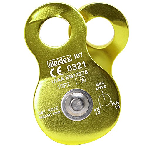 ALPIDEX Seilrolle Umlenkrolle 20 kN - Mobile Pulley Flaschenzug - für Seile bis 11 mm Durchmesser - EN12278 – Bild 4