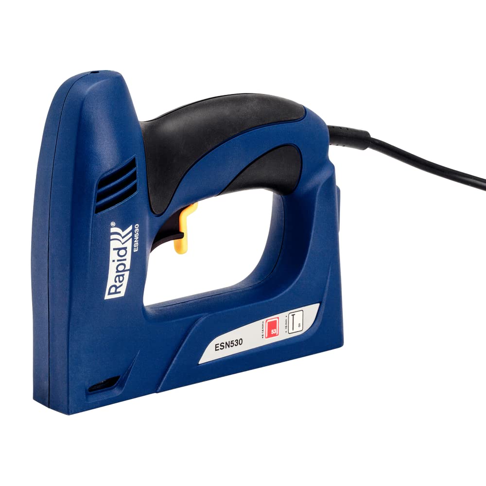 Rapid Electric Staple Gun ESN530 for No. 53 Staples and No. 8 Brads, Staple Gun and Brad Nailer, Ideal for Furniture Upholstery, Textile Work or Fastening Carpet (5000129)
