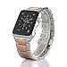 AWStech New 42mm Stainless Steel Replacement Smart Watch Band Wrist Strap Bracelet with Butterfly Buckle Clasp for Apple Watch All Models Rose Gold Silver
