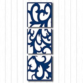 NWT Canvas Wall Art Blue Flowers Pattern Painting...