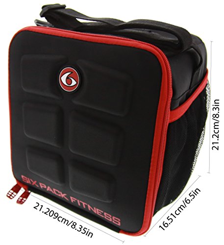 6 Pack Fitness Cube Americas #1 Choice in Meal Management 3 - Meal (Black/Red) - Thumbnail 6