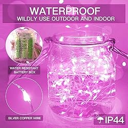 suddus Pink Fairy Lights Battery Operated Outdoor