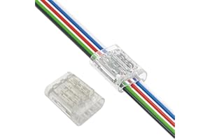 Biantie La 22-20 AWG Wire Connectors 10 Pack - Quick Splice Low Voltage Electrical Connectors, No Strip Insulation Piercing Clips for LED Strip Lights, Solderless Crimp (5p)