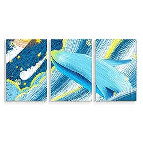 3 Panel Canvas Wall Art Quiet Dream Pictures Home Wall Decorations for Bedroom Living Room Paintings Canvas Prints Framed - 16"x24" x 3 Panels
