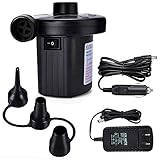 GLOSSE Electric Air Pump Air Mattress AC Pump for Inflatables Quick-Fill AC Inflator Deflator with 3 Nozzles AC 100V-240V(110V Supported) Blow up Pool Raft Bed Boat Toy Exercise Ball