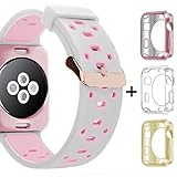 Apple Watch Band Series 3/2/1 42mm 38mm,Oitom Soft Breathable Silicone Replacement Wristband Straps with Plated TPU Protective Case for Nike+,Series 3,Series 2,Sport,Apple Watch Edition Mix Color