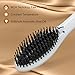 BESTOPE Hair Straightener Brush Anion Ceramic Heating Electric Straightening Brush With Anti-Scald Straightener Brush for Silky Straighten Brush（6 Temp Levels, Max 430°F） (White)