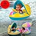 WTOR 3Pcs Baby Pool Float with Canopy Inflatable Arm Bands Swimming Pool Floats Toys Infant Swimming Ring for Toddlers