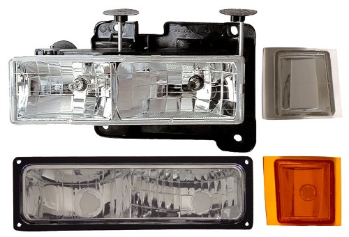 Anzo USA 111099 Chevrolet Crystal Clear with Signal/Side Marker Lights Headlight Assembly - (Sold in Pairs)