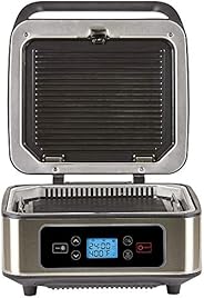 SHAQ Smokeless Grill & Press Electric Indoor Searing Grill & Panini Press Grill Combo, Bistro Sandwich