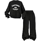 SOLY HUX Toddler Girl's 2 Piece Outfits Fall Clothes Bow Graphic Crewneck Sweatshirt and Pants Spring Clothing Set