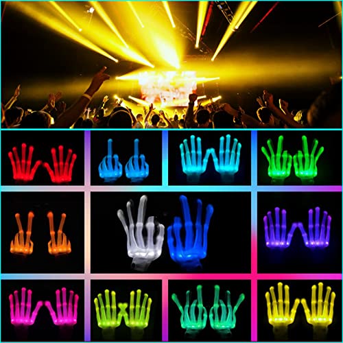 Kids Toys 12 Colors LED Gloves Cool Toys Gifts for Age 5-7 8-12 Years Old Boys Girls Stocking Stuffers Kids Teens Christmas Halloween Costumes Light Up Gloves Birthday Parties Gifts (1 Pair M)