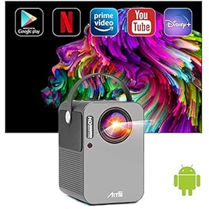 Beamer Smart Android, Artlii Play Pro WiFi Bluetooth Projector, Mini Beamer 1080p Full HD Ondersteund, Stereo Sound, 4D…