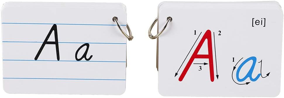 FieldDream Learn Alphabet Flash Cards, 4.33" x 3.54" Large Flash Cards, Toddler Flash Cards, Handwriting 26 Letters Cards