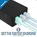 Sabrent Quick Charge 3.0 [UL Certified] 30W 3-Port Wall USB Rapid Charger. Smart USB Charger with Auto Detect Technology [Black] (AX-QCS3)