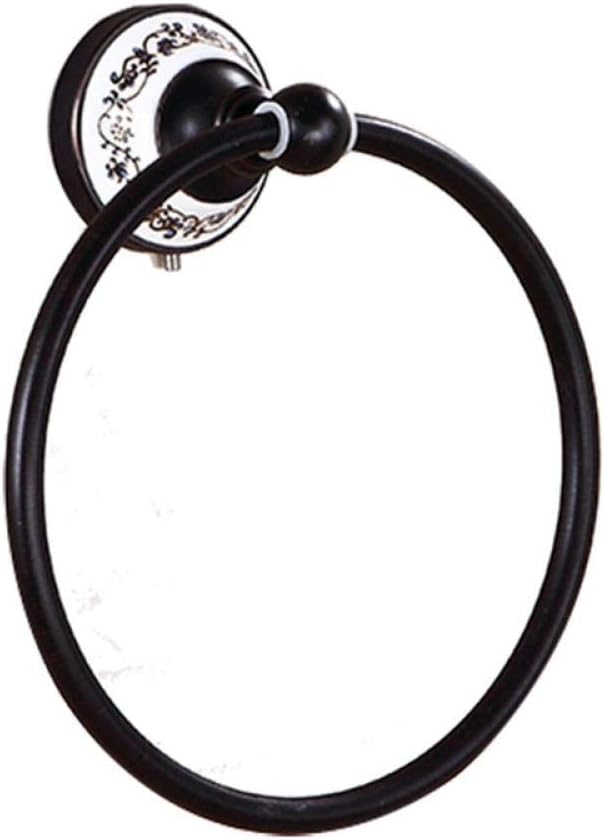 Sostenedor Del Anillo De Toalla Toalla De Cerámica Antigua Negra Baño