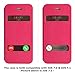 Labato Leather Stand Case Cover for Apple iPhone 5&5S - Newest Magnetic Design Genuine Leather Cases/Covers for Apple iPhone 5&5s Fold Stand & Window Open Case+100% Handmade flip case folio case cover for Apple iPhone 5S Rose Color Lbt-I5S-11L33