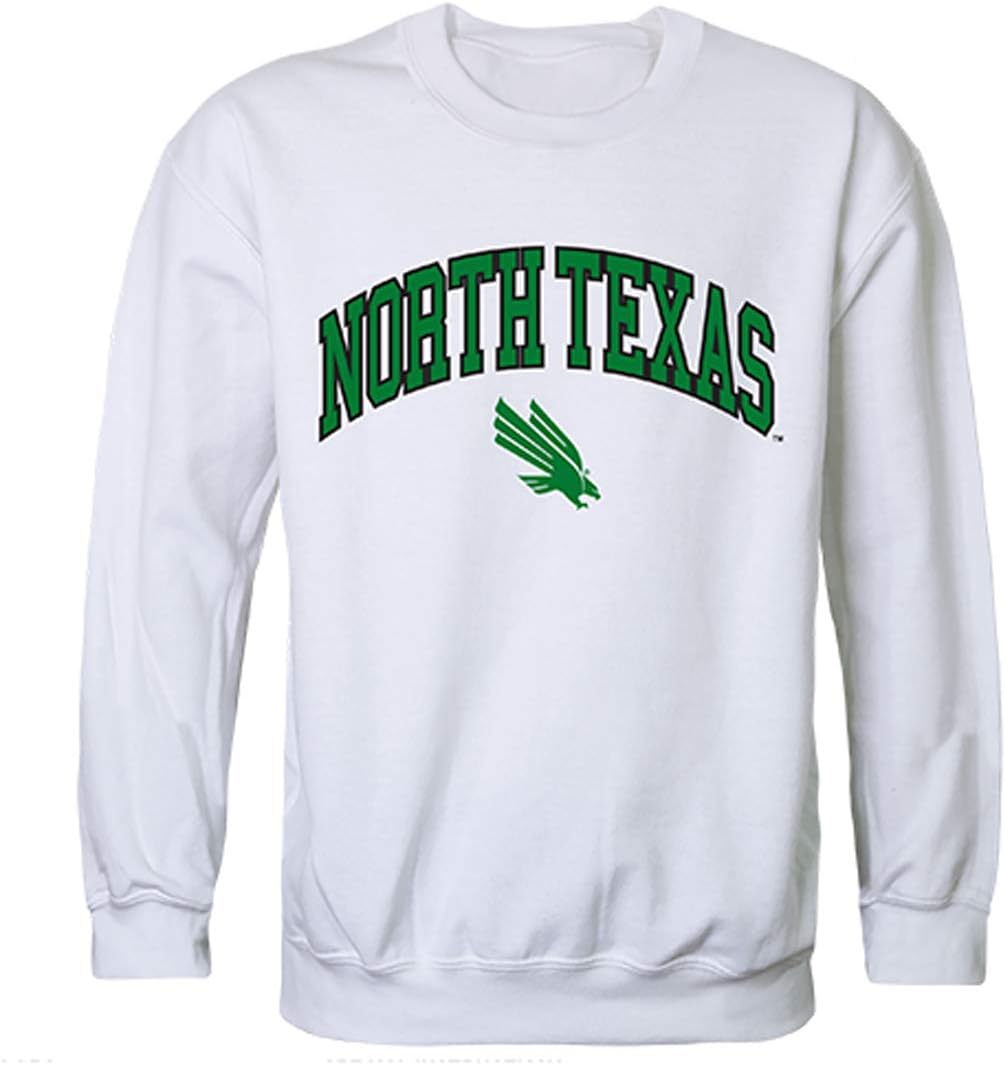 UNT North Texas Mean Green NCAA Men's Campus Crewneck Fleece Sweatshirt - White, Medium