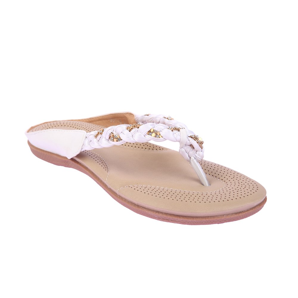 lotusfeet women white comfort chappl