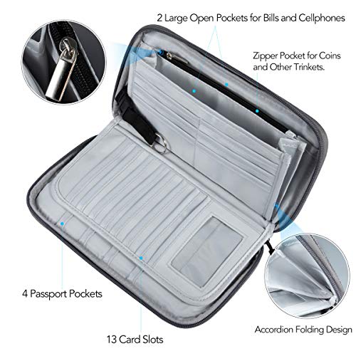 Vemingo Family Passport Holder with Accordion Design RFID Blocking