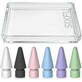 SIXFU 6 Color Tips for Apple Pencil tip, Apple Pen Tip Compatible with iPad Pencil Tip with Cover Case for Apple Pencil Pro/USB-C/ 1st Gen/ 2nd Generation iPencil(White,Black,Pink,Blue,Purple,Green)