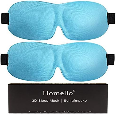 3D Sleep Mask (2 Pack) by Homello - Innovative Domed Shape Design - Contoured Eye Mask for Sleeping for Men Women - Create Total Darkness and No Pressure On Your Eyes
