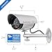 WALI Dummy Fake Camera, Surveillance Security CCTV Dome Camera, Indoor Outdoor Cameras, with One LED Light, Security Alert Sticker Decals (TC-S2), 2 Packs, Silver