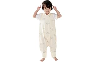 Duomiaomiao 0.5 TOG Toddler Sleep Sack 24-36 Months 100% Cotton Lightweight Baby Sleep Sack with Feet, Breathable Comfy Toddler Wearable Blanket