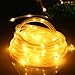 Icicle Solar Rope Lights, 33ft 100 LED Waterproof Solar String Lighting for Indoor/Outdoor, Patio, Lawn, Garden, Christmas, and Holiday Festivals Decorations (Warm White)