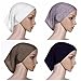 Ksweet Women Hijab Cap 4pcs Tube Bonnet Underscarf Cotton Headwear Versatile Solid Turban Wrap Soft Kerchief Headband