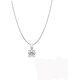 Savlano 925 Sterling Silver Moissanite Pendant Necklace, 6MM Round, Princess & Heart Cut 0.8–1.2CT D Color, with 18" Box Chain for Women – Comes with A GRA Certificate – Made in Italy