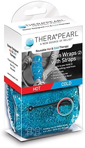 Thera Pearl Shin Wraps with Strap, Freeze Microwave Hot Cold Ice and Heat Therapy: for Shin Splints, Stress Fracture Calf Muscle Pain