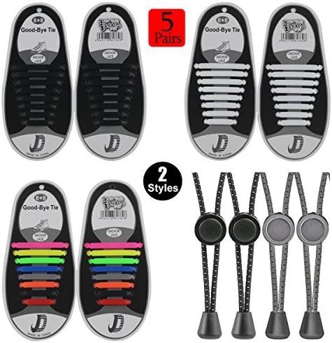 Makerfun No Tie Shoelaces for Adults - Best in Sports Fan Shoelaces - Waterproof Silicone Flat Elastic Athletic Running Shoe Laces with Multicolor for Sneaker Boots Board Shoes and Casual Shoes by