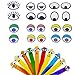 Fumark 3rolls Assorted 4000pcs Eye Stickers for Children School Classroom Crafts Projects, Cute Colorful Eyes Self Adhesive Stickers for Handmade Crafts, Toys and Home Decoration (Multicolor More)